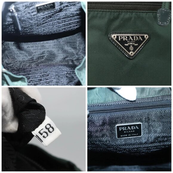 PRADA Backpack Nylon Green Silver Auth 127191 - Picture 14 of 15